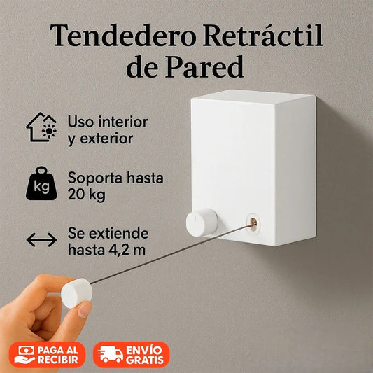 Tendedero Retráctil de Pared 4,2 m de Longitud Oferta Cyber 🖤